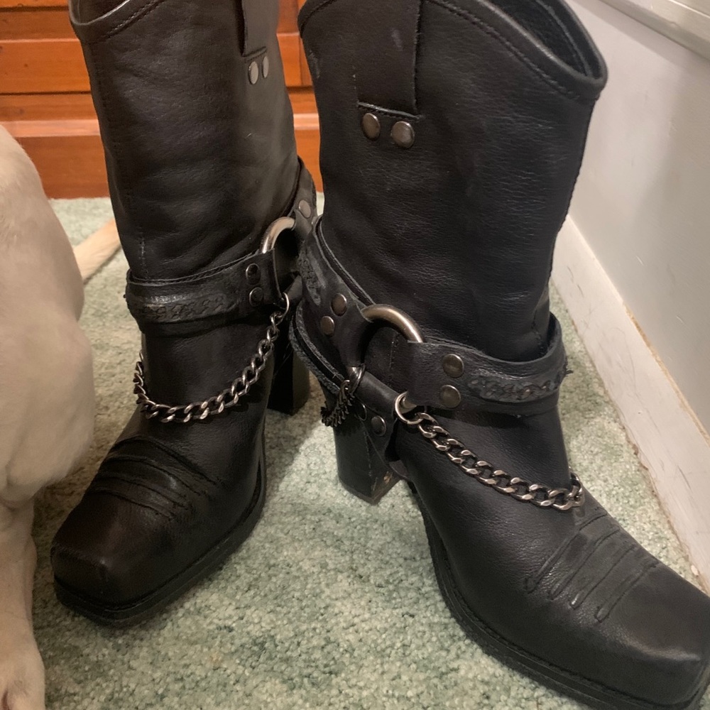 Square Toed Motorcycle Booties